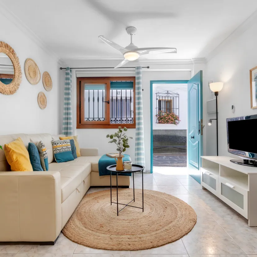 De woonkamer van Apartamento Níspero