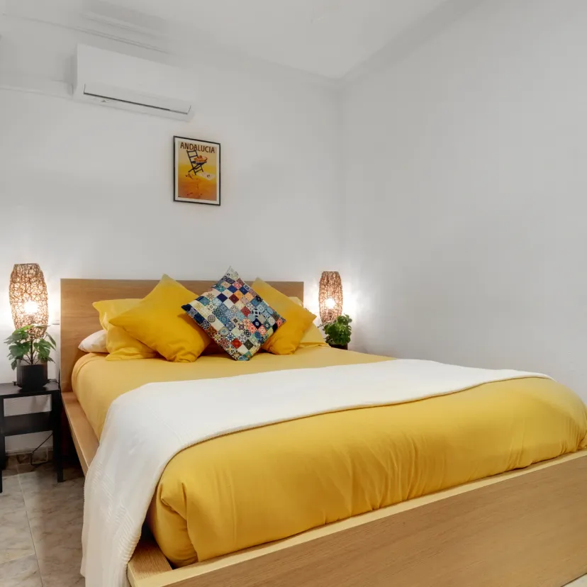 De gezellige slaapkamer van Apartamento Níspero